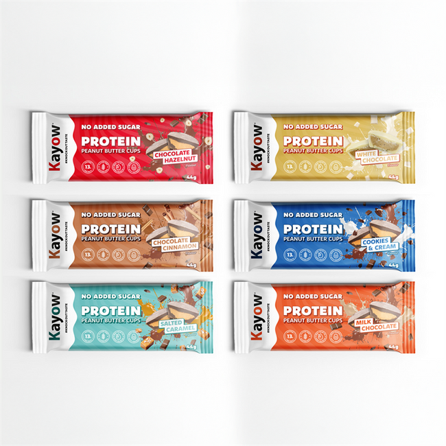 Kayow Nutrition High Protein No Added Sugar Peanut Butter Cups 12x44g
