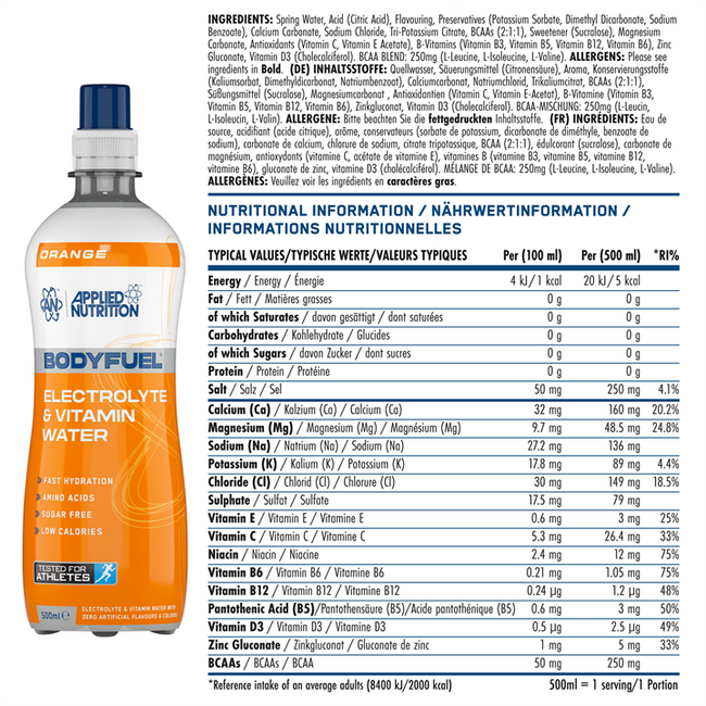 Applied Nutrition Body Fuel Electrolyte Water 12x500ml Alternative Image