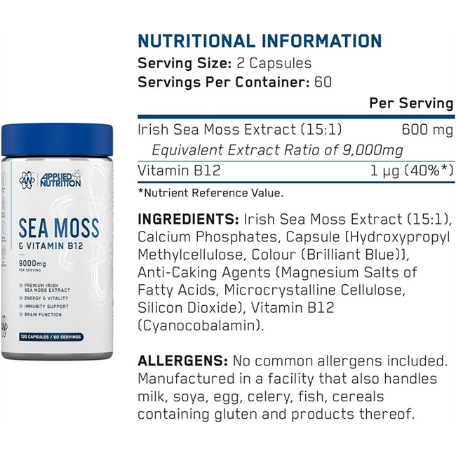 Applied Nutrition Sea Moss & Vitamin B12 120 Caps Alternative Image