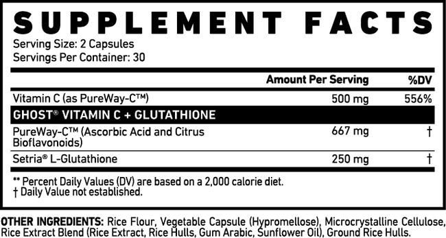 Ghost Basics - Vitamin C and Glutathione 60 Caps Alternative Image