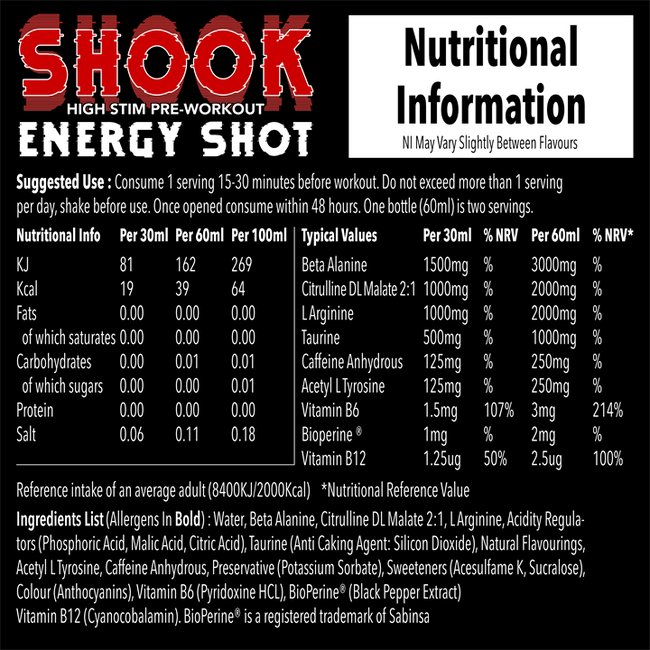 Murdered Out Shook Energy Shot 12x60ml Alternative Image