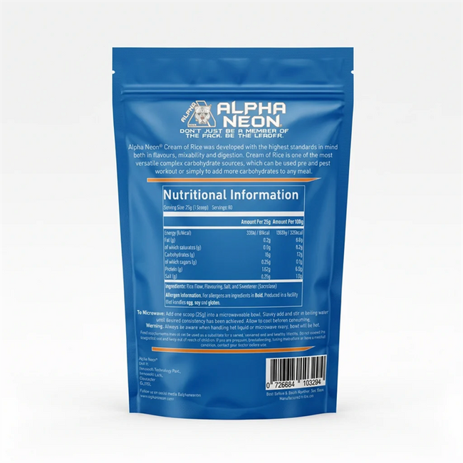 Alpha Neon Cream Of Rice 2kg Alternative Image