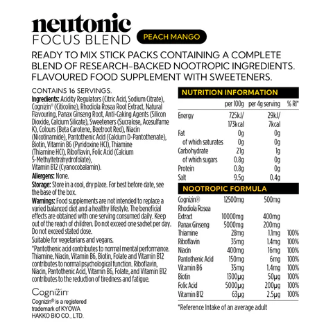Neutonic Focus Blend 16 Sachets Alternative Image