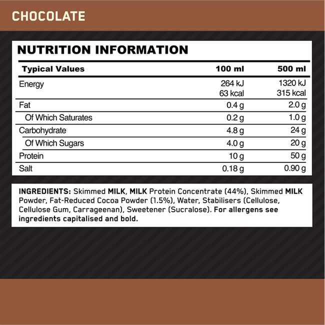 Optimum Nutrition Protein Shake 12x500ml Alternative Image