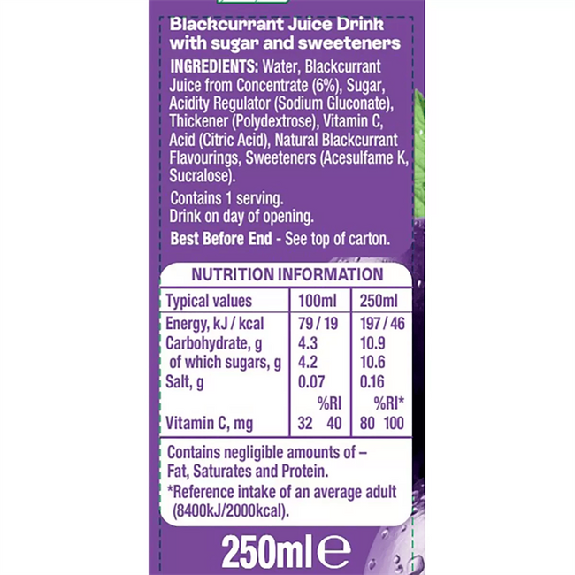 Ribena 24x250ml Alternative Image