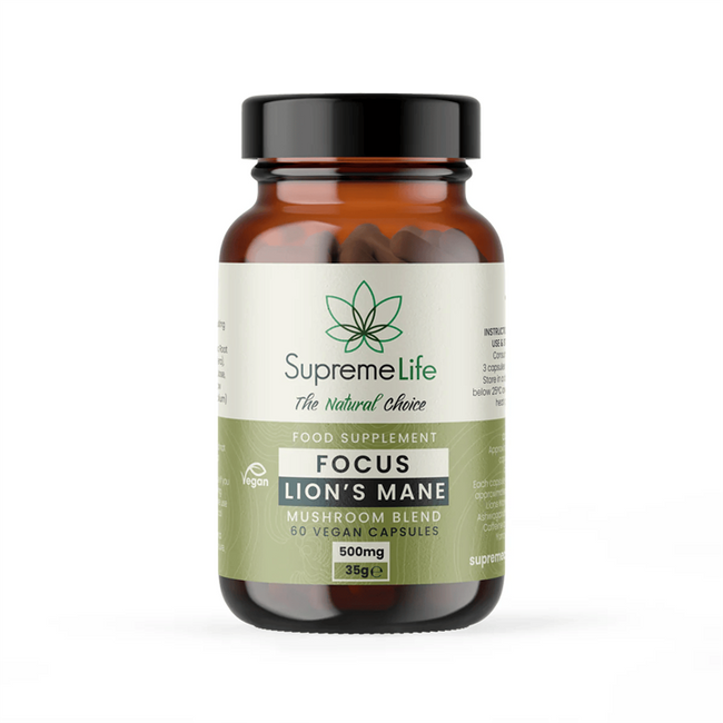 Supreme CBD Lions Mane Vegan Capsules  - Focus (500mg)